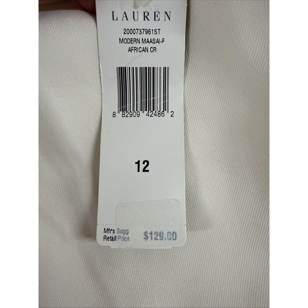 Vtg Lauren Ralph Lauren 100% Silk Wide Leg Pants Ivory Sz 12 Career Office New - Picture 7 of 15